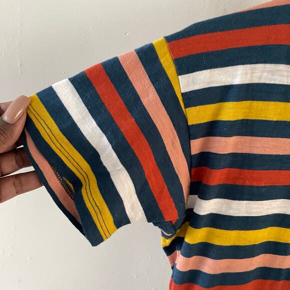 Madewell Lennie Stripe Crewneck Tee Womens X-Small Whisper Cotton Basic Casual - Picture 5 of 11